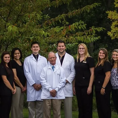 Dr. Taylor and Dr. Willis with the early team outdoors